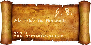 Járdány Norbert névjegykártya